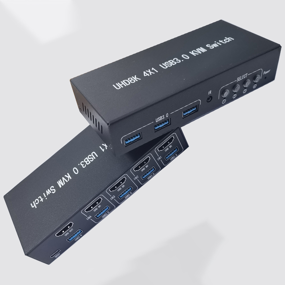 UHD 8K 4X1 USB3.0 KVM Switch