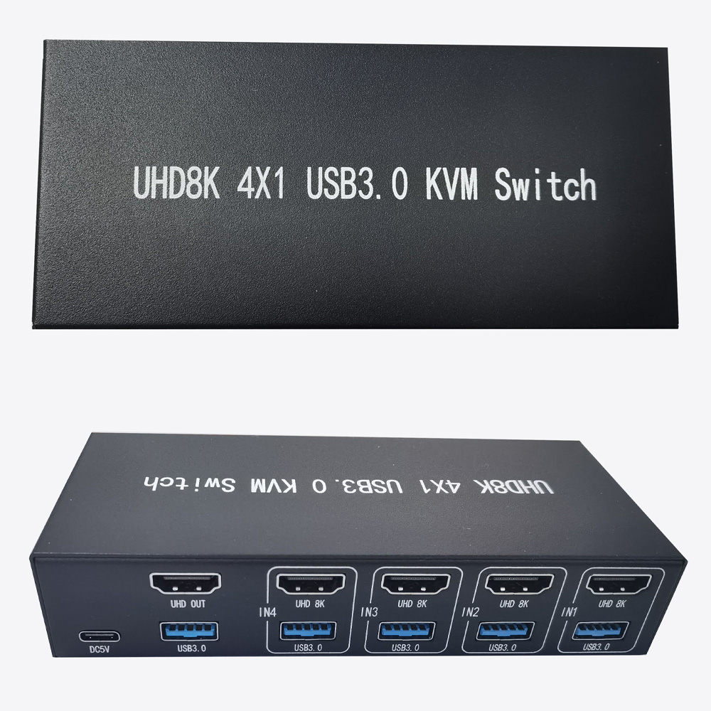 UHD 8K 4X1 USB3.0 KVM Switch