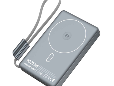 10000mAh Aluminum Alloy Power Bank with Built-in Cable, 15W 3-in-1 Wireless Charging for Phone/Watch/Earbuds, TFT Display, Lanyard Design