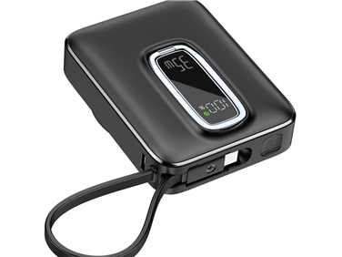 10000mAh Wireless Charging Power Bank with Foldable Metal Stand, Built-in Cable, LED Display, 15W Wireless, USB-C & USB-A Output